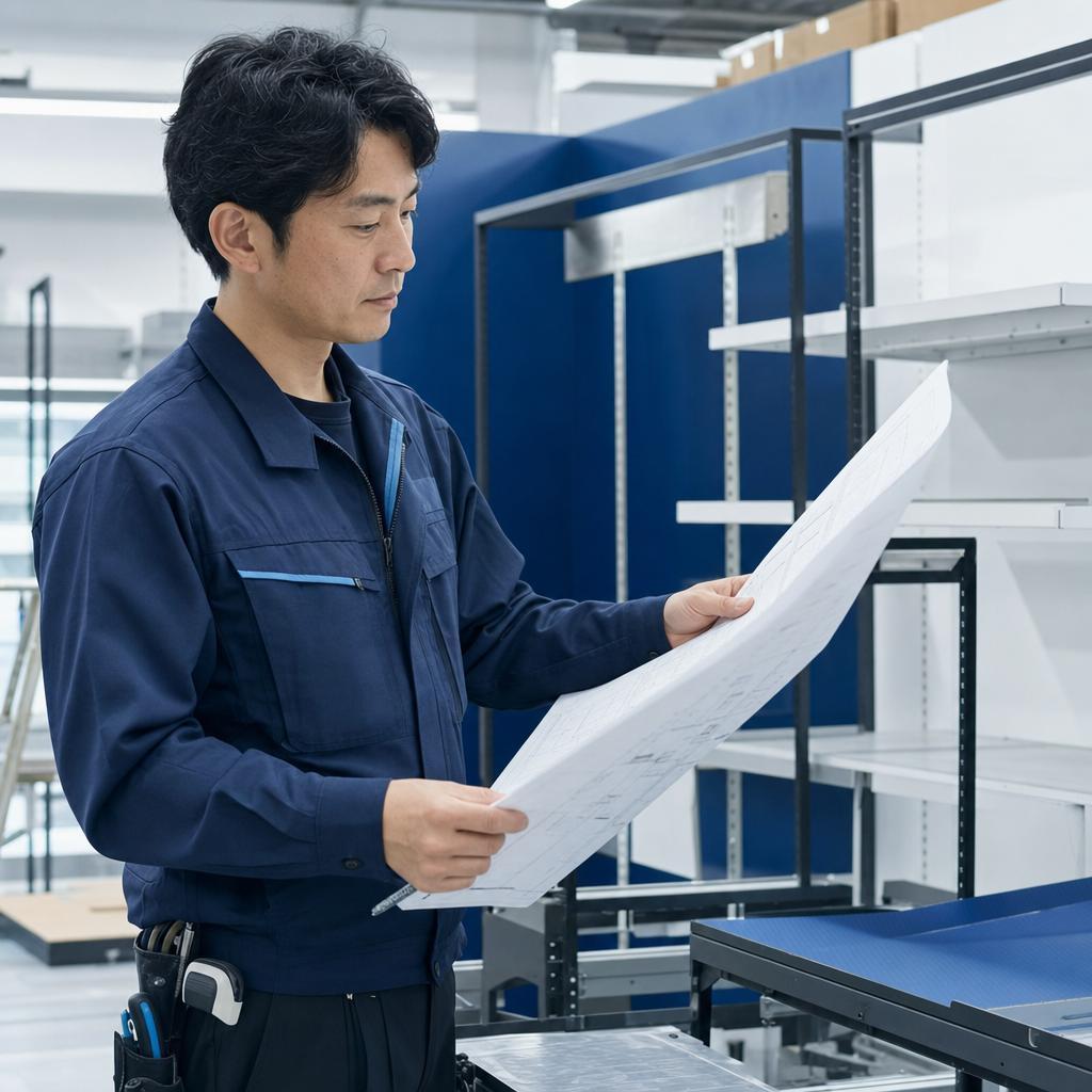 売場展開を確認する担当者